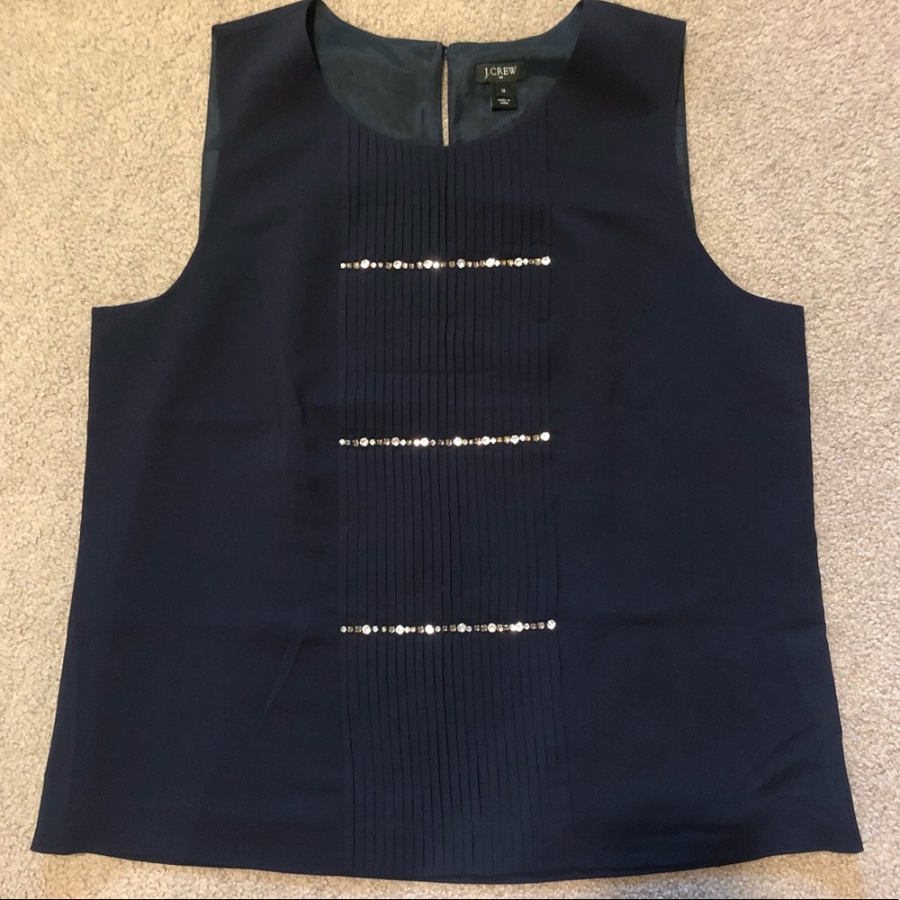 J. Crew Rhinestone Pleated Top - Picture 2 of 5